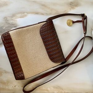 Brahmin Purse, Leather and Woven satchel style